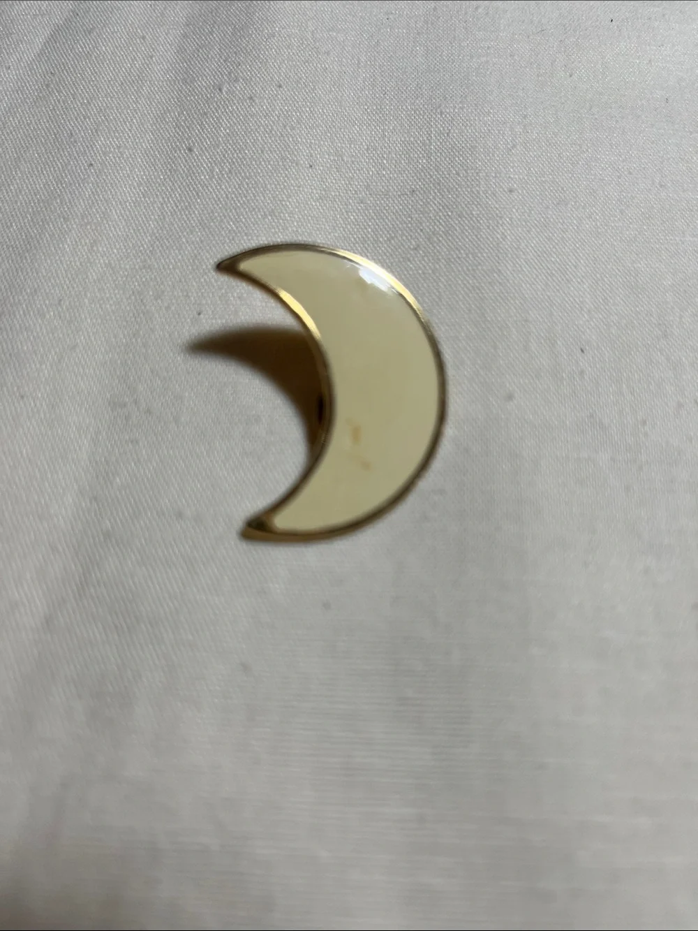 Monet Cream Enamel Crescent Moon Clip On Earrings